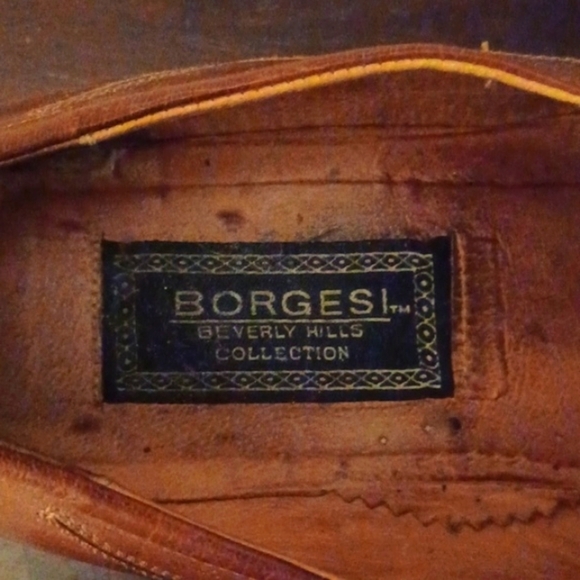 BORGESI Beverly Hills Collection Brown Leather Square Toe Dress Shoes, 9 main image 9
